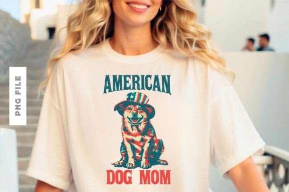 American Dog Mom T-shirt Design PNG: A Creative Asset for Modern Branding