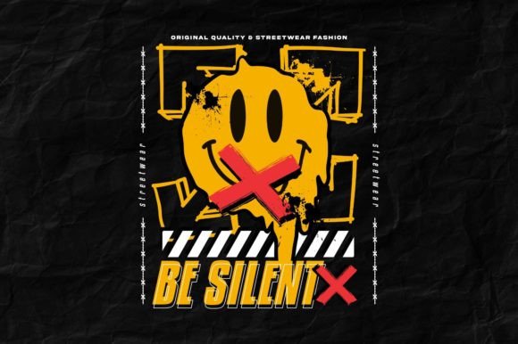 Be Silent with Smile Face: A Modern Graphic Tee Design