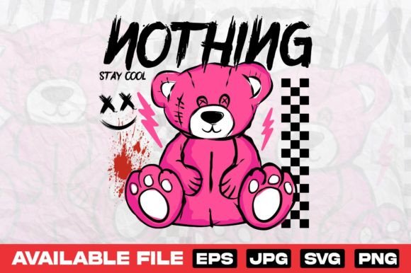 Creative Illustration Bear Doll T-Shirt Design for Modern Streetwear
