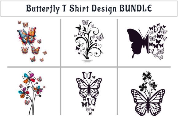 Elevate Your Brand with a Butterfly Flower T-Shirt Design Bundle