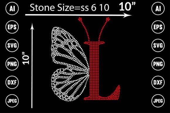Elevate Your Designs with Letter Butterfly Rhinestone Art