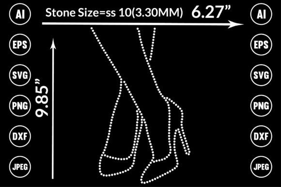 Elevate Your Designs with the Heel Rhinestone Template