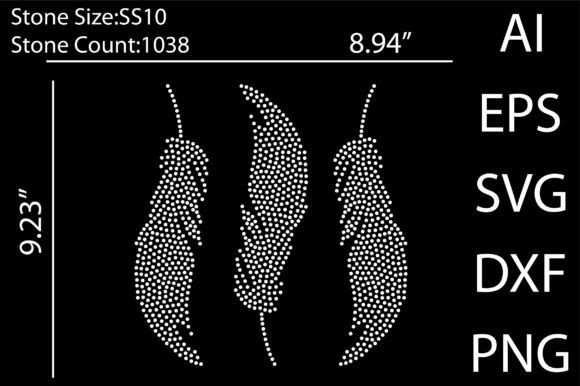 Feathers Rhinestone Templates: Instant Design Assets