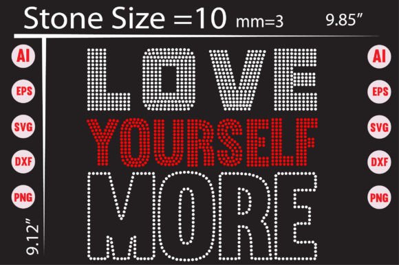 Love Yourself More Rhinestone Design: A Modern Creative Asset