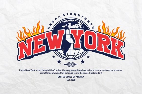 New York College Varsity T-Shirt Design: A Premium Graphic Asset