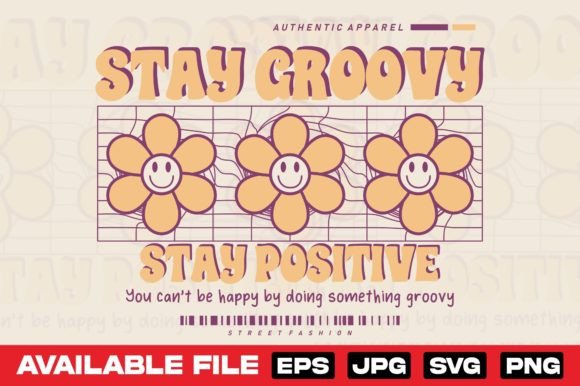 Retro Groovy Floral Daisy T-Shirt Design