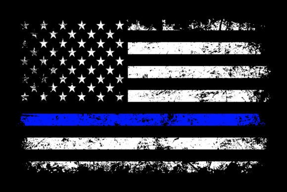 Thin Blue Line Vintage USA Flag Design for Professional Use