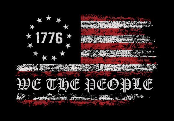 We the People Patriotic Flag Design: A Modern Graphic Design Asset